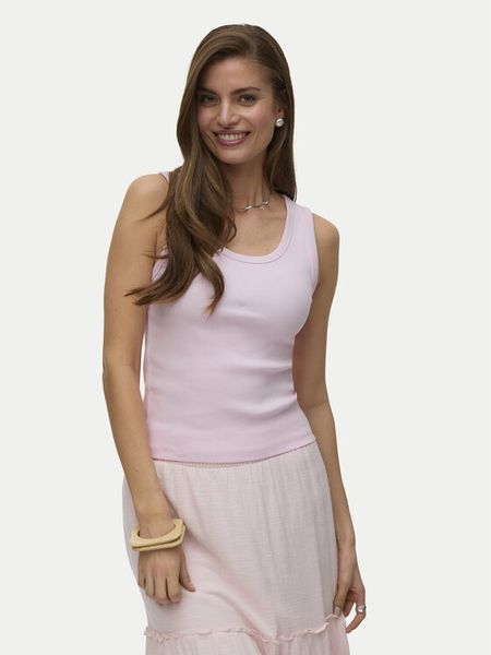 Vero Moda Top Chole 10344951 Różowy Regular Fit. Czerwone topy Vero Moda, l, bez wzorów, z bawełny, bez kołnierzyka, bez ramiączek. Za 48,99 zł.