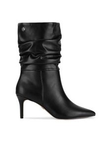 Nine West Botki WFA2786-1 Czarny. Czarne botki Nine West, bez wzorów, ze skóry, bez obcasa, na szpilce, bez zapięcia. Za 299,99 zł.