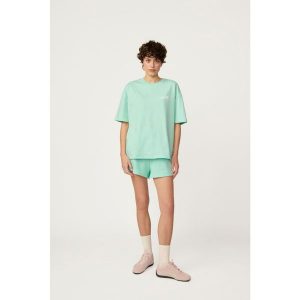 T-shirt Kubota miętowy damski. Zielone koszulki sportowe Kubota, bez wzorów, z materiału, bez ramiączek. W wyprzedaży za 59,99 zł.