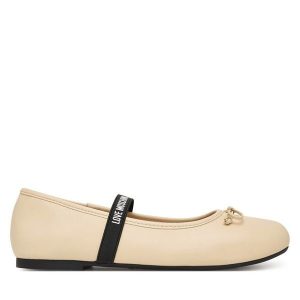 Baleriny LOVE MOSCHINO. Białe balerinki LOVE MOSCHINO, bez wzorów, bez obcasa, bez zapięcia. Za 477,99 zł.