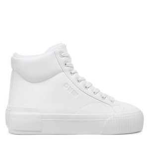 Trzewiki Big Star Shoes. Białe botki BIG STAR SHOES, bez wzorów, bez obcasa, na płaskiej podeszwie, bez zapięcia. Za 199,99 zł.