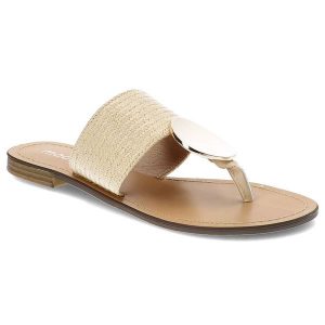 Beżowe Klapki Moow Eleganckie Damskie Buty. Brązowe klapki Moow, bez wzorów, bez obcasa. Za 105,00 zł.