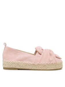 DeeZee Espadryle WSS990-160 Różowy. Czerwone espadryle DeeZee, bez wzorów, z materiału, bez obcasa. Za 89,99 zł.