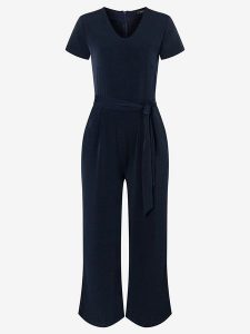 More & More Kombinezon w kolorze granatowym rozmiar: 34. Niebieskie kombinezony More & More, bez wzorów, z tkaniny, bez kołnierzyka, bez ramiączek. Za 130,50 zł.