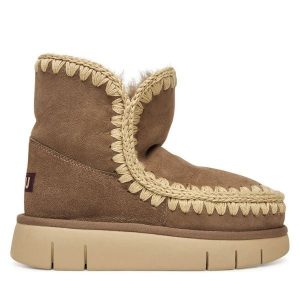 Śniegowce Mou. Szare buty zimowe Mou, bez obcasa, bez zapięcia. Za 839,99 zł.