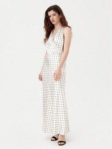 Bardot Sukienka wieczorowa 59317DB1 Écru Regular Fit. Kombinezony Bardot, bez wzorów, z syntetyku, wizytowe, bez kołnierzyka, bez ramiączek. Za 339,99 zł.