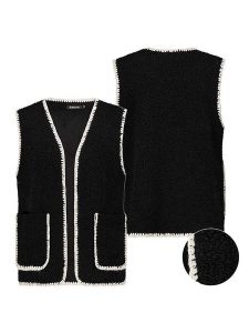 Sublevel Kamizelka pluszowa w kolorze czarnym rozmiar: M/L. Czarne kamizelki Sublevel, l, bez wzorów, bez kołnierzyka, bez ramiączek, bez kaptura. Za 146,95 zł.