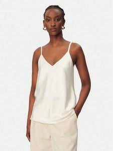 Rinascimento Top CFC0127685003 Biały Regular Fit. Białe topy Rinascimento, xl, bez wzorów, z syntetyku, bez kołnierzyka, bez ramiączek. Za 148,99 zł.