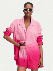 Roxy Koszula Ocean Gradient ERJX603490 Różowy ciemny Oversize. Czerwone koszule Roxy, s, bez wzorów, z bawełny, bez kołnierzyka, bez ramiączek. Za 259,99 zł.