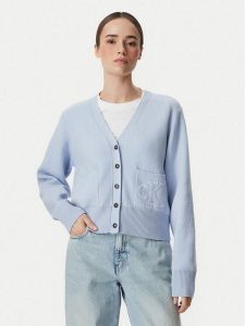 Calvin Klein Jeans Kardigan LV044H327G Niebieski jasny Regular Fit. Niebieskie kardigany Calvin Klein Jeans, z bawełny. Za 584,99 zł.