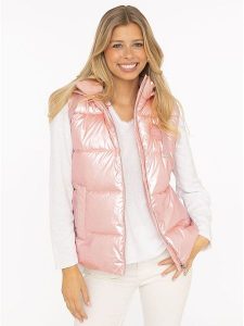 Zwillingsherz Kamizelka pikowana w kolorze jasnoróżowym rozmiar: M. Różowe kamizelki Zwillingsherz, m, bez wzorów, bez kołnierzyka, bez ramiączek, bez kaptura. Za 173,99 zł.