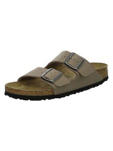 Birkenstock Klapki "Arizona" w kolorze khaki rozmiar: 35. Brązowe klapki Birkenstock, bez wzorów, bez obcasa. Za 345,95 zł.
