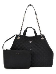 Guess Shopper bag w kolorze czarnym - 40 x 31 x 18 cm rozmiar: onesize. Czarne shopper bag Guess, z aplikacjami, z materiału, na ramię, pikowane, bez dodatków. Za 594,45 zł.