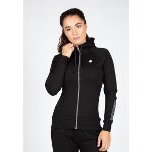 Marion Bluza z kapturem zapinana na suwak - Czarny. Czarne bluzy GORILLA WEAR, s, bez wzorów, z kapturem. Za 234,00 zł.