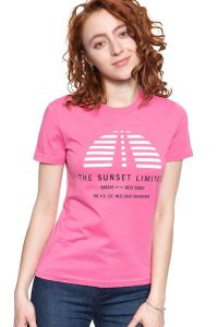 LEE T SHIRT DAMSKI SUNSET TEE CHROME PINK L42XEPNE 112109515. Różowe t-shirty Lee, l, bez wzorów, bez kołnierzyka, bez ramiączek. Za 69,99 zł.