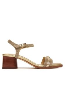 MICHAEL Michael Kors Sandały Mandy 40S6MAMS1D Złoty. Żółte sandały MICHAEL Michael Kors, bez wzorów, ze skóry, bez obcasa, na słupku, bez zapięcia. Za 566,99 zł.