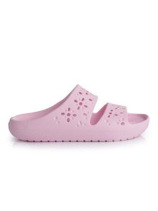 Crocs Klapki Classic Floral Cutout Sandal 210966 Różowy. Czerwone klapki Crocs, bez wzorów, z tworzywa sztucznego, bez obcasa. Za 139,99 zł.