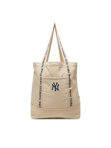 New Era Torebka New York Yankees MLB Strap Canvas Tote 60595127 Beżowy. Brązowe shopper bag New Era, bez wzorów, z materiału, bez dodatków. Za 149,99 zł.