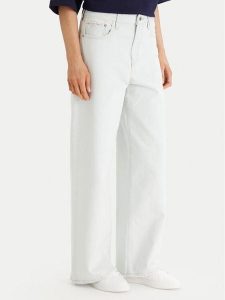 Calvin Klein Jeans Jeansy LV047F738G Biały Wide Leg. Białe jeansy Calvin Klein Jeans, bez wzorów, z bawełny. Za 529,99 zł.