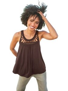 Heine Top w kolorze brązowym rozmiar: 34. Brązowe topy Heine, bez wzorów, z koronki, bez kołnierzyka, bez ramiączek. Za 34,99 zł.