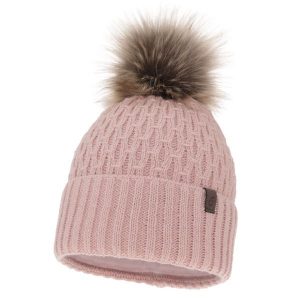 Czapka Zimowa Damska z Pomponem Różowa. Czerwone czapki Molly, bez wzorów, z materiału. Za 59,00 zł.