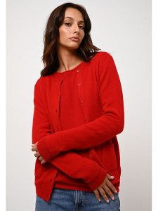 AUTHENTIC CASHMERE Kaszmirowy kardigan "Caron" w kolorze czerwonym rozmiar: XXL. Czerwone kardigany AUTHENTIC CASHMERE, xxl, bez wzorów, z kaszmiru, bez ramiączek. Za 380,34 zł.