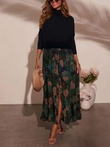 LA Angels Spódnica w kolorze granatowo-zielonym rozmiar: XL. Niebieskie spódnice LA Angels, na co dzień, xl, bez wzorów, maxi. Za 152,99 zł.