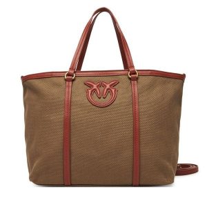 Torebka PINKO. Brązowe shopper bag Pinko, bez wzorów, bez dodatków. Za 509,99 zł.