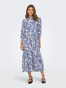 JDY Sukienka w kolorze biało-niebieskim rozmiar: M. Białe sukienki JDY, m, bez wzorów, bez kołnierzyka, bez ramiączek, maxi. Za 173,99 zł.