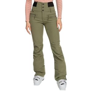 Spodnie narciarskie damskie Roxy Rising High Shell Snow. Zielone spodnie sportowe Roxy, na zimę, m, bez wzorów, z elastanu, narciarskie. Za 469,00 zł.