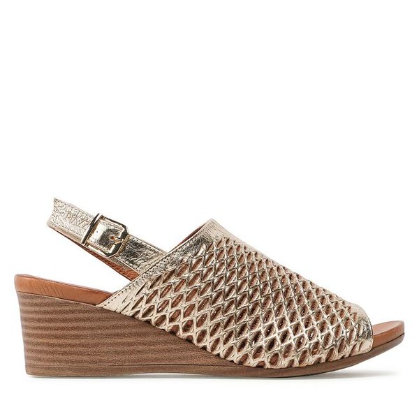 Sandały Piazza. Żółte sandały Piazza, bez wzorów, bez obcasa, na koturnie, bez zapięcia. Za 399,99 zł.