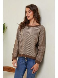 Joséfine Sweter "Barcs" w kolorze brązowym rozmiar: XL. Brązowe swetry oversize Joséfine, xl, bez wzorów, z kaszmiru, bez ramiączek. Za 230,59 zł.