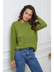 So Cachemire Sweter "Kirem" w kolorze zielonym rozmiar: L. Zielone swetry oversize So Cachemire, l, bez wzorów, z kaszmiru, bez ramiączek. Za 218,05 zł.