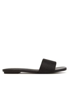 Calvin Klein Klapki Flat Slide Jacq HW0HW02389 Czarny. Czarne klapki Calvin Klein, bez wzorów, z materiału, bez obcasa. Za 209,99 zł.