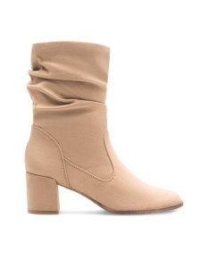 Clara Barson Botki Fraise WYL3603-1 Beżowy. Brązowe botki Clara Barson, bez wzorów, ze skóry, bez obcasa, na słupku, bez zapięcia. Za 149,99 zł.