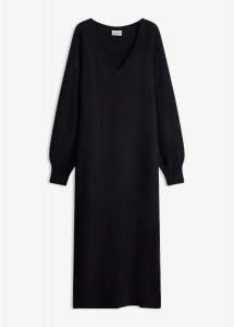 Sukienka dzianinowa oversize midi. Zielone sukienki bonprix, bez wzorów, z dzianiny, bez kołnierzyka, bez ramiączek, maxi, oversize. Za 139,99 zł.