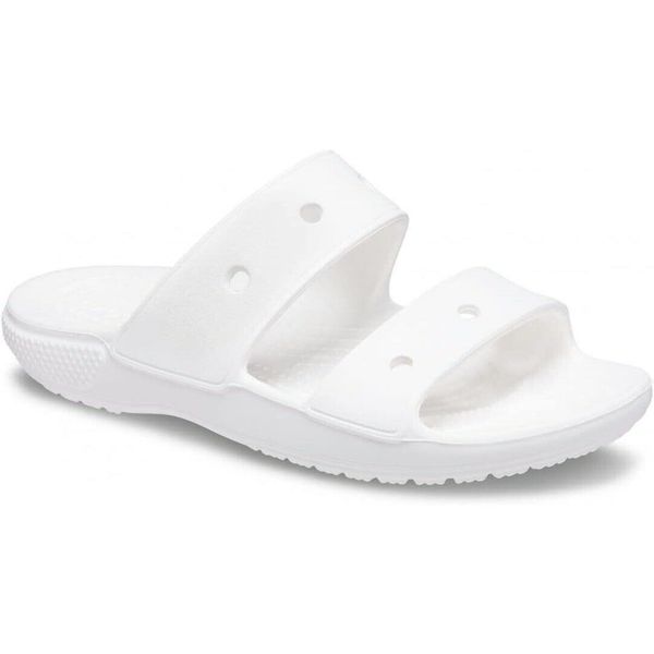 Japonki Crocs Classic, Dla obu płci. Białe klapki Crocs, bez wzorów, z materiału, bez obcasa. Za 171,00 zł.