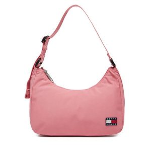 Torebka Tommy Jeans. Czerwone torebki klasyczne Tommy Jeans, bez wzorów, z jeansu, bez dodatków. Za 159,99 zł.