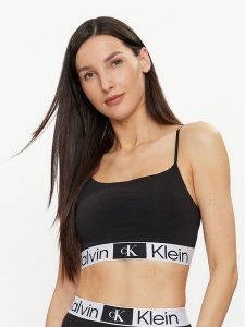 Calvin Klein Underwear Biustonosz top 000QF7587E Czarny. Czarne topy Calvin Klein Underwear, xl, bez wzorów, z bawełny, bez kołnierzyka, bez ramiączek. Za 129,99 zł.