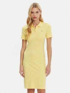 Tommy Hilfiger Sukienka codzienna WW0WW43228 Żółty Slim Fit. Żółte kombinezony TOMMY HILFIGER, m, bez wzorów, z bawełny, bez kołnierzyka, bez ramiączek. Za 309,99 zł.