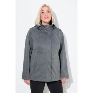 Damskie Kurtka softshell HYPRAR wodoodporna kaptur. Szare kurtki Ulla Popken, plus size, bez wzorów, z materiału, bez kaptura. Za 479,99 zł.