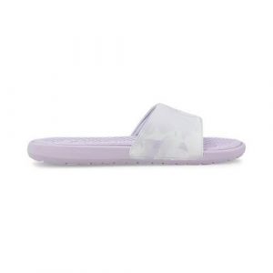 Klapki damskie Puma Cool Cat Hazy. Fioletowe klapki Puma, bez wzorów, z materiału, bez obcasa. Za 156,00 zł.