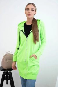 Bluza sukienkowa z kapturem zielony neon. Zielone bluzy KESI, l, bez wzorów, z bawełny, z kapturem. Za 234,40 zł.