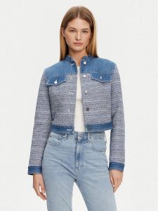 Guess Kurtka jeansowa W5GL23 WH610 Niebieski Regular Fit. Niebieskie kurtki Guess, xl, z aplikacjami, z jeansu, bez kaptura. Za 339,99 zł.