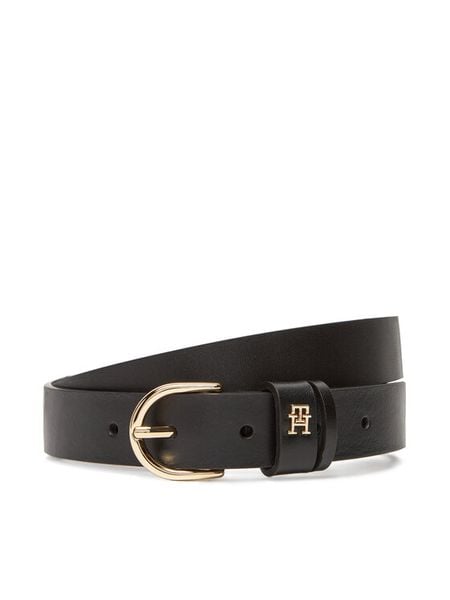 Tommy Hilfiger Pasek Damski Essential Effortless 2.5 Go AW0AW16836 Czarny. Czarne paski TOMMY HILFIGER, bez wzorów, ze skóry. Za 187,99 zł.
