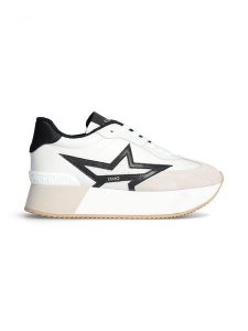 Liu Jo Skórzane sneakersy w kolorze biało-czarnym rozmiar: 40. Białe trampki Liu Jo, bez wzorów, z materiału, bez zapięcia. Za 414,95 zł.