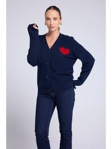 Maison Héritage Cashmere Kaszmirowy kardigan w kolorze granatowym rozmiar: M. Niebieskie kardigany Maison Héritage Cashmere, z kaszmiru. Za 502,76 zł.