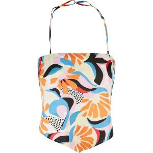 Damski satynowy tank top Urban Classics AOP Triangle. Topy Urban Classics, l, bez wzorów, z satyny, bez kołnierzyka, bez ramiączek. Za 191,00 zł.