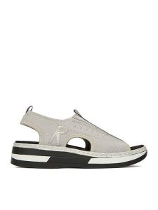 Rieker Sandały CEO-V59B5-90 Szary. Szare sandały Rieker, bez wzorów, z materiału, bez obcasa, na koturnie, bez zapięcia. Za 319,99 zł.