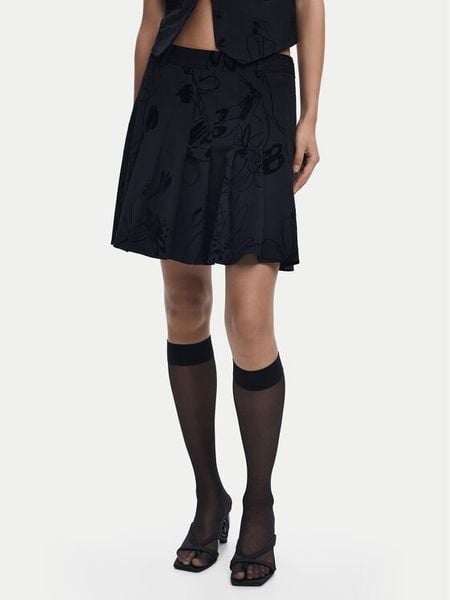 Desigual Spódnica mini Flock 25WWFW10 Czarny Regular Fit. Czarne spódnice Desigual, xs, bez wzorów, z syntetyku, mini. Za 259,99 zł.